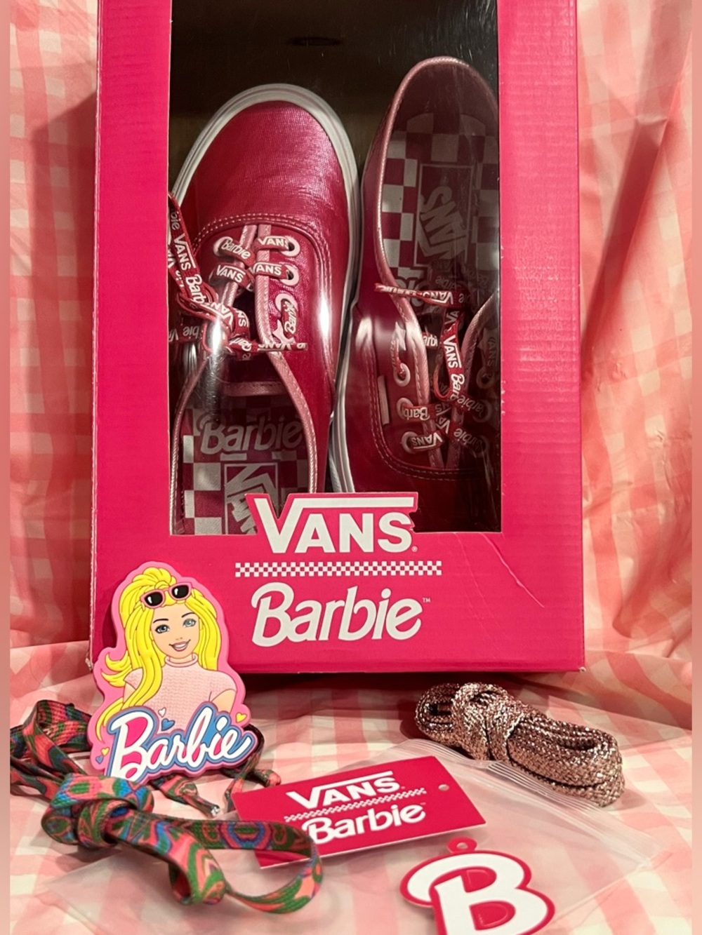 Vans x Barbie Platform Sneakers Pink Metallic | 7 | EUC | Limited Edition ‼️ - Picture 15 of 15